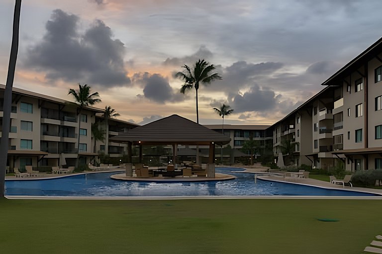 Luxuoso apto resort pé na areia