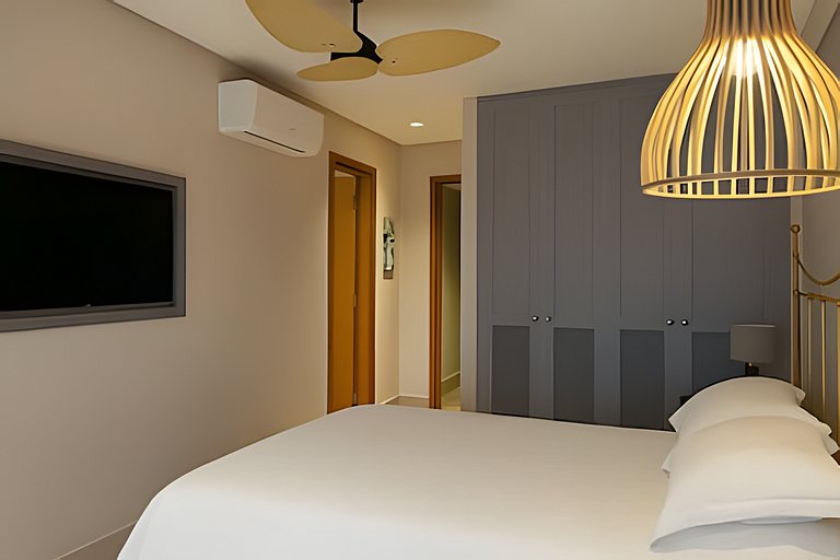 Luxuoso apto resort pé na areia