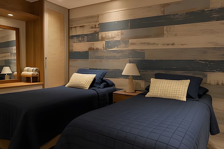 Luxuoso apto resort pé na areia