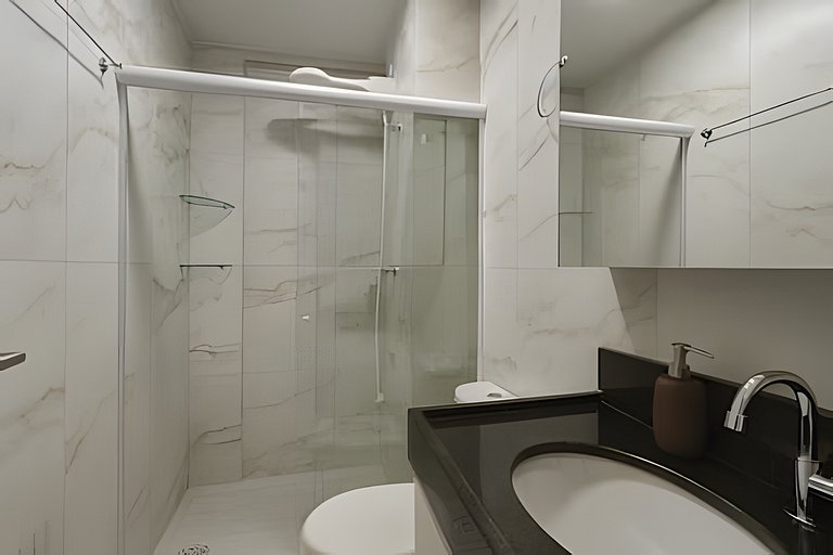 Apto 1 quarto no centro Piscina Gym e Coworking