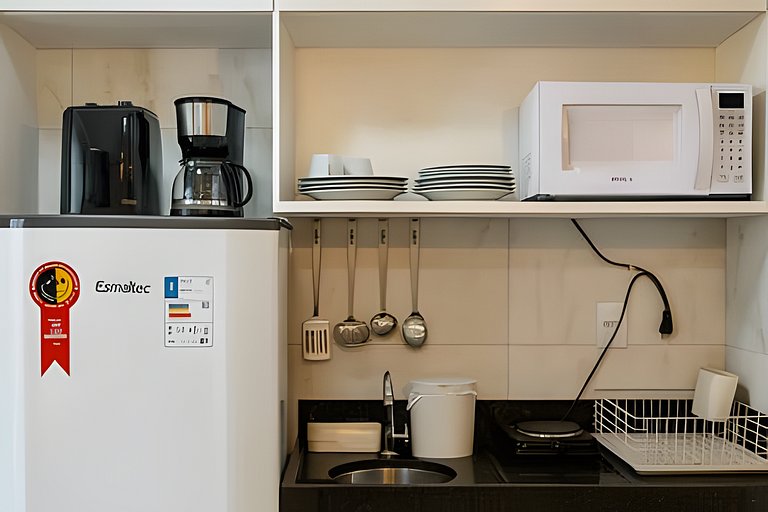 Apto 1 quarto no centro Piscina Gym e Coworking