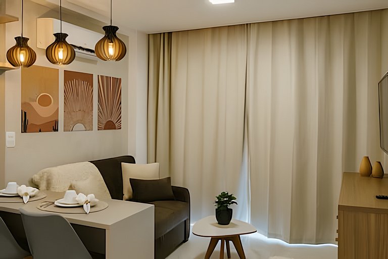 Apto 1 quarto no centro Piscina Gym e Coworking