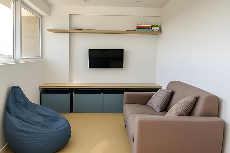 Apto 1 quarto no centro Piscina Gym e Coworking