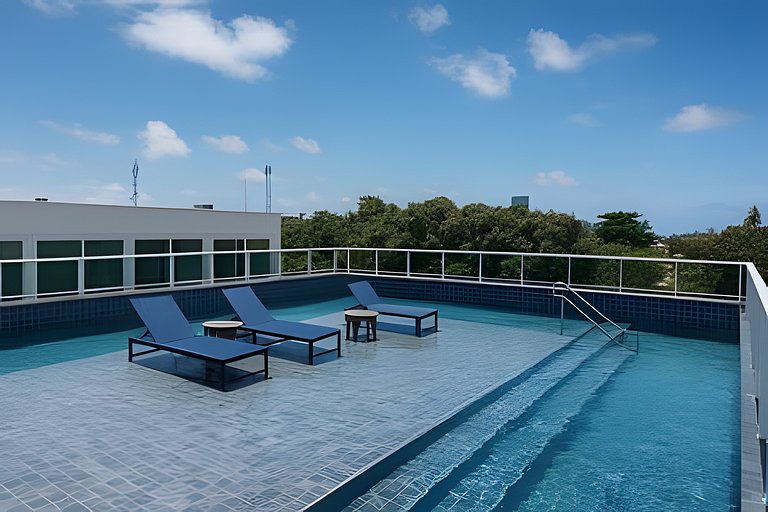 Centro 1 Quarto com Piscina, Gym e Coworking