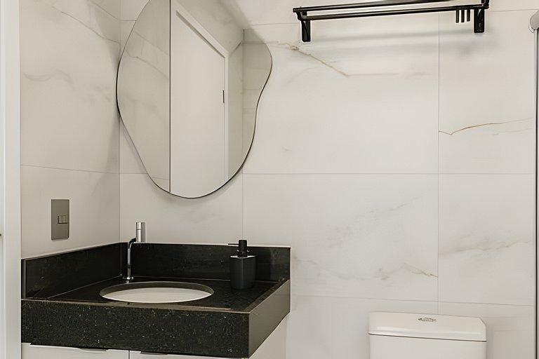 Centro 1 Quarto com Piscina, Gym e Coworking